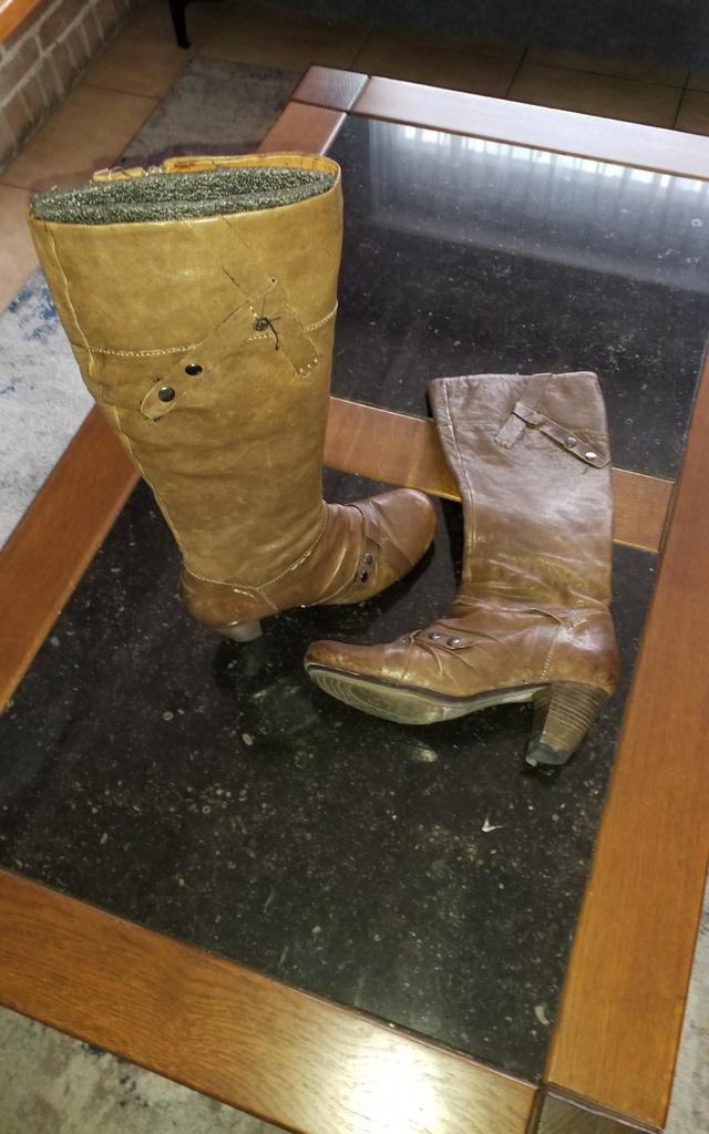 Laarzen maat 40, Ophalen, Hoge laarzen, Beige, Zo goed als nieuw