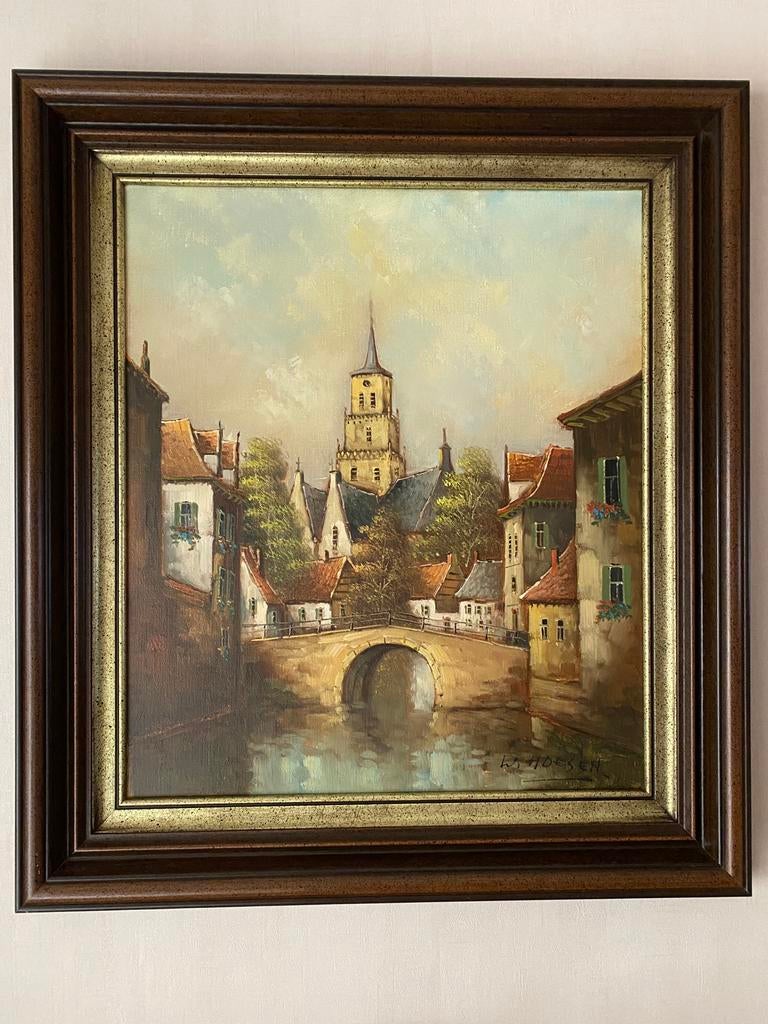 Schilderij W Hoesen, Antiek en Kunst, Ophalen
