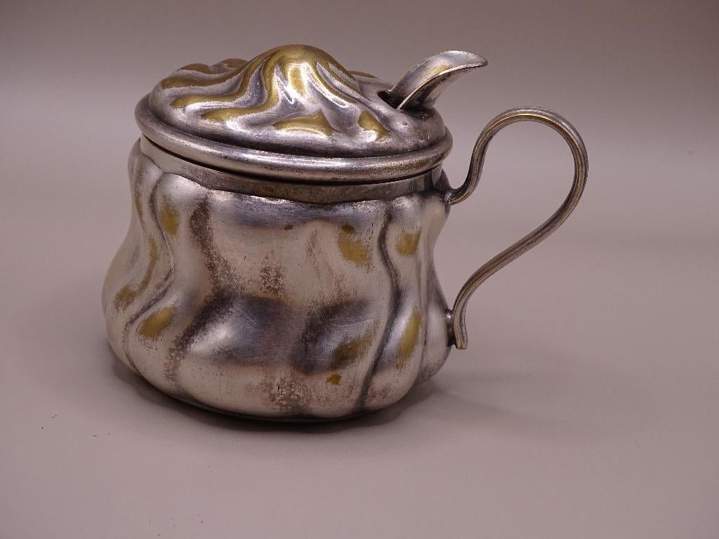 Vintage Duits verzilverd melkpotje met deksel – jaren '50, Ophalen of Verzenden