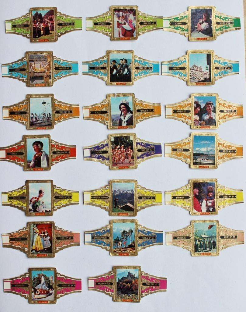 20 sigarenbanden LUGANO, Ophalen of Verzenden, Zo goed als nieuw, Sigarenbandjes
