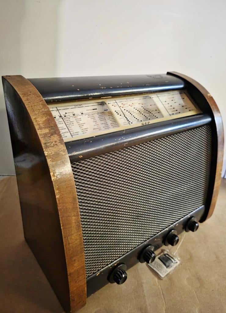 Antieke buizenradio G.E.C.bc5639,speelt,1950,apart model, Antiek en Kunst, Ophalen