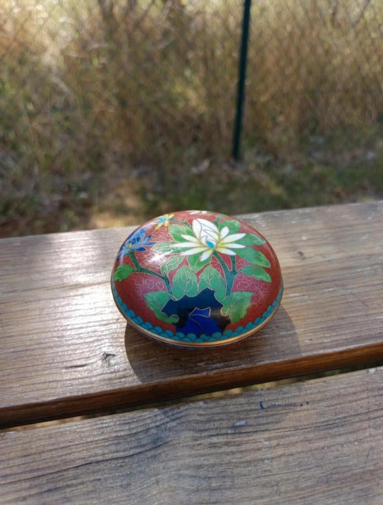 Boîte à bijoux chinoise cloisonné Vintage