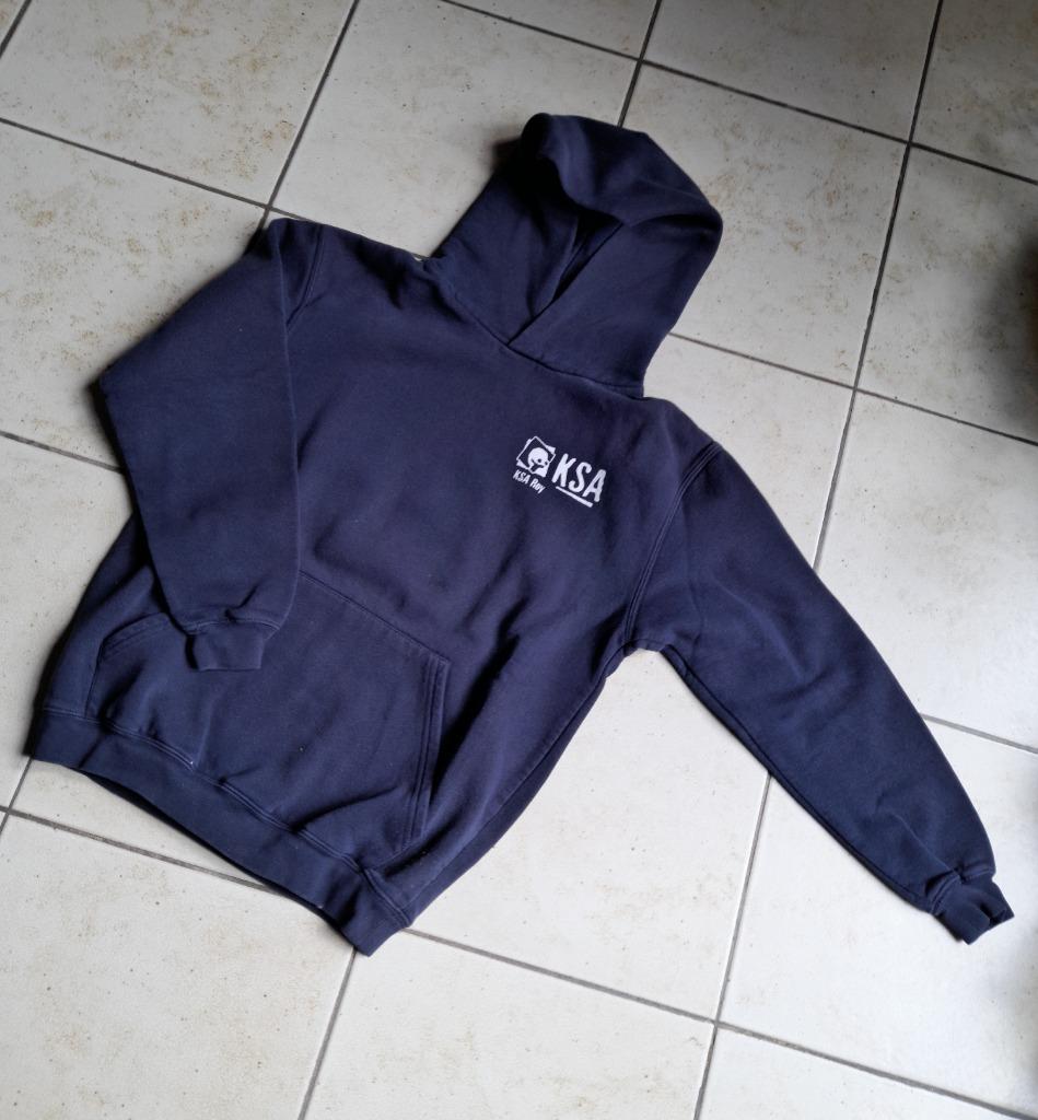 donker blauwe hoody mt 152, Ophalen of Verzenden, Gebruikt, Meisje, Trui of Vest