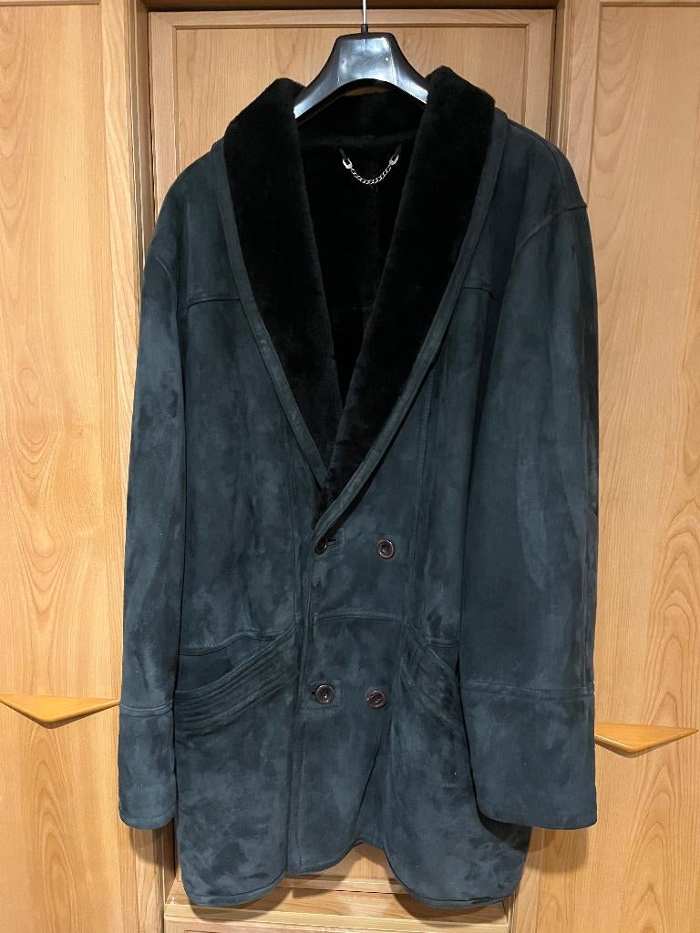 winterjas omgekeerd lam  Itallo maat 58, Blauw, Maat 56/58 (XL), Ophalen of Verzenden, Zo goed als nieuw