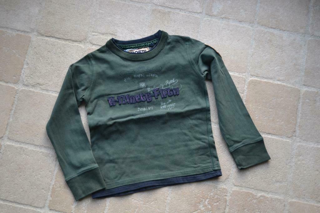 groene longsleeve R95th maat 6, Enlèvement ou Envoi, Comme neuf, Garçon, Chemise ou À manches longues
