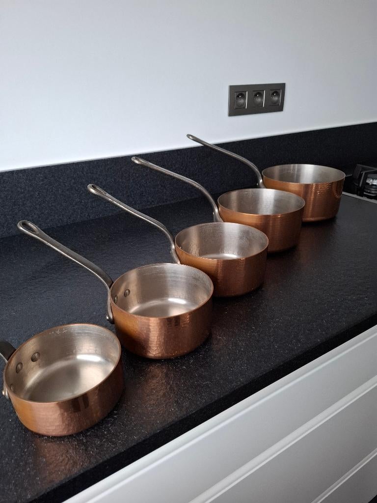 koperen potten, Overige materialen, Pannenset, Ophalen of Verzenden, Zo goed als nieuw