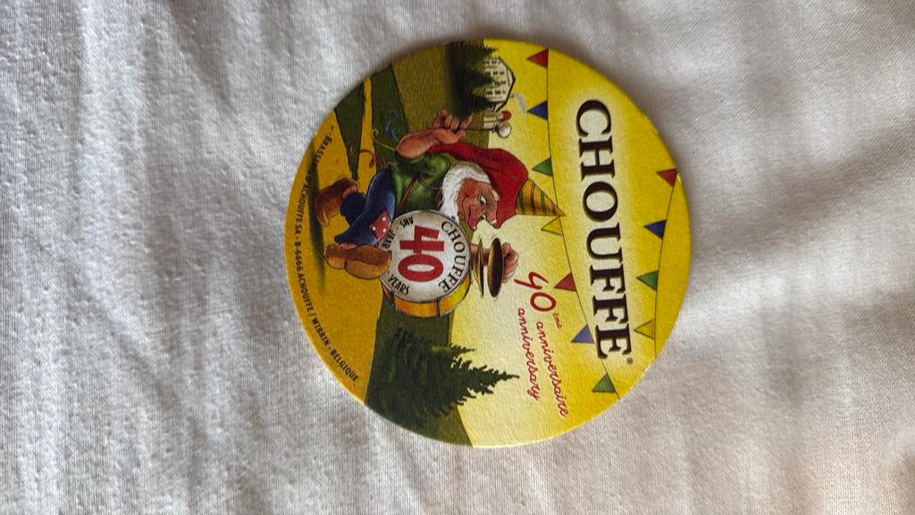 Bierviltje Chouffe, Verzamelen, Ophalen of Verzenden, Zo goed als nieuw, Viltje(s), Overige merken