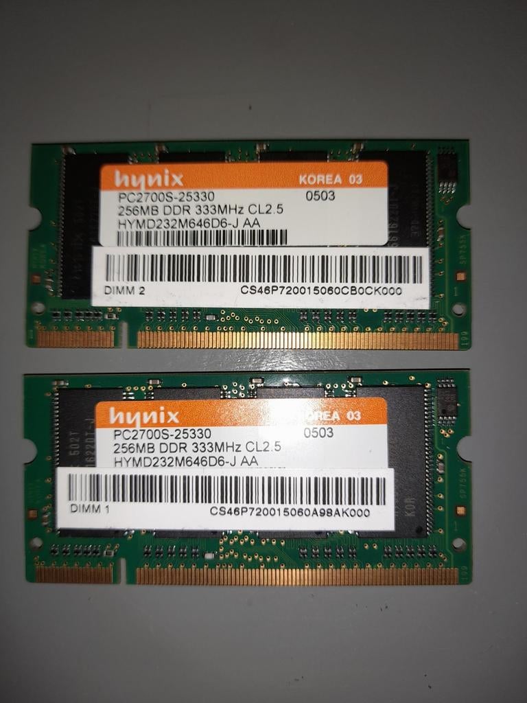 2 geheugenlatjes voor laptop, Enlèvement ou Envoi, Comme neuf, DDR, Laptop