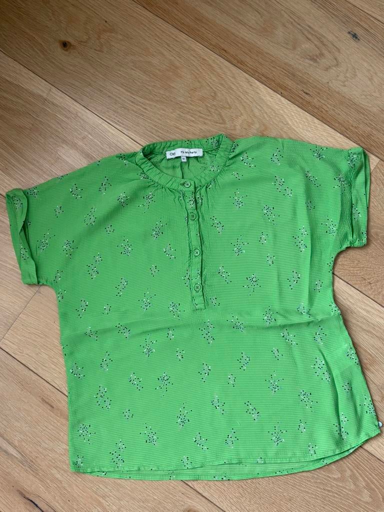 Bloesje korte mouw CKS 12 jaar groen met print, Ophalen, Meisje, Cks, Overhemd of Blouse