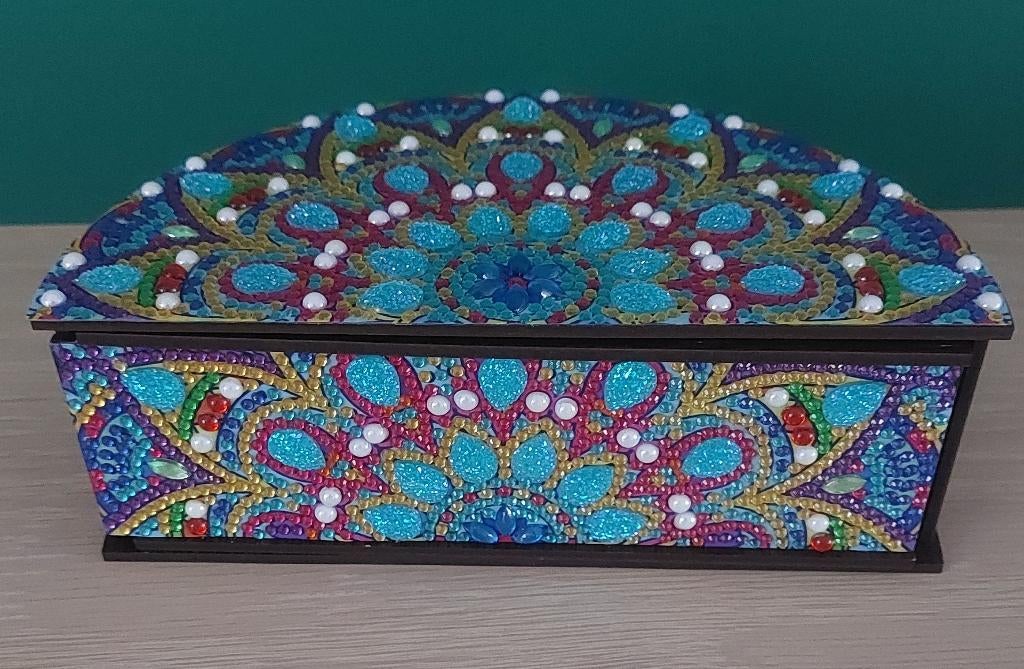 Boîte de rangement en bois et pierres de strass, Maison & Meubles, Enlèvement ou Envoi, Neuf