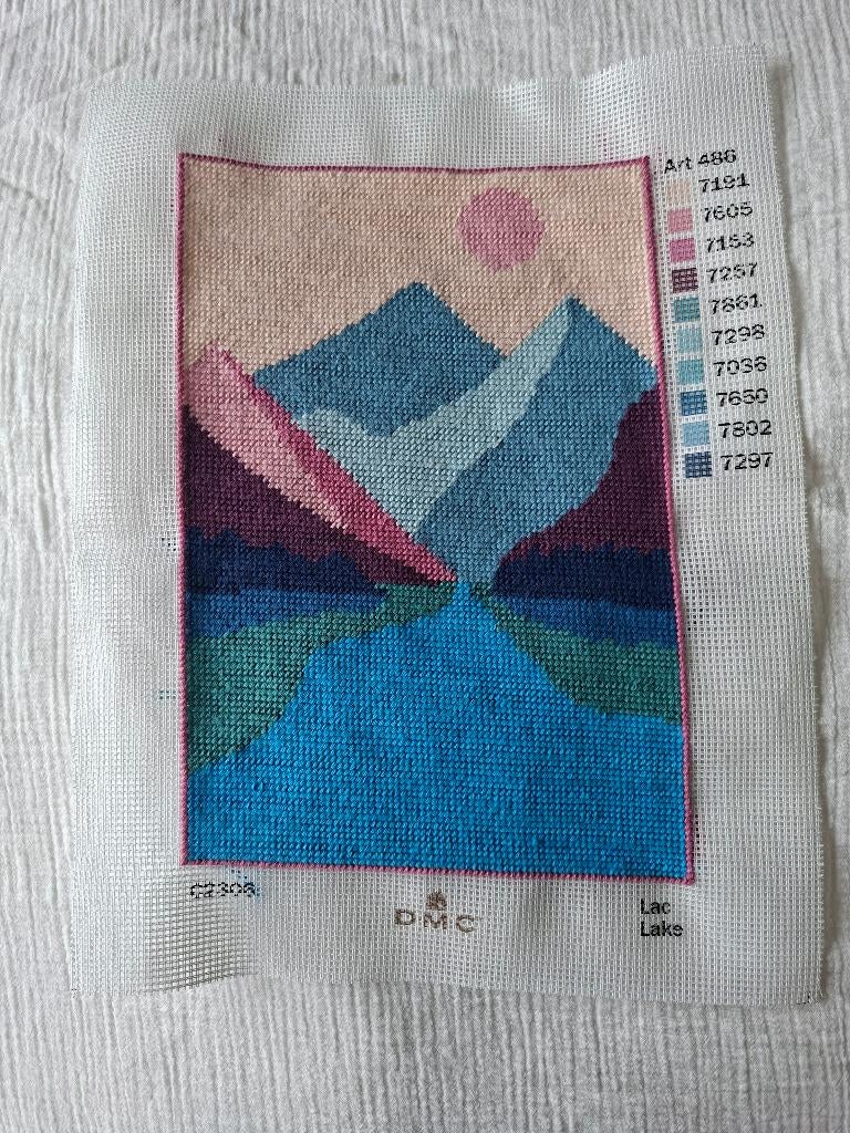2 canevas vintage DMC paysage, Hobby & Loisirs créatifs, Enlèvement, Comme neuf, Broderies à la main, Autres types