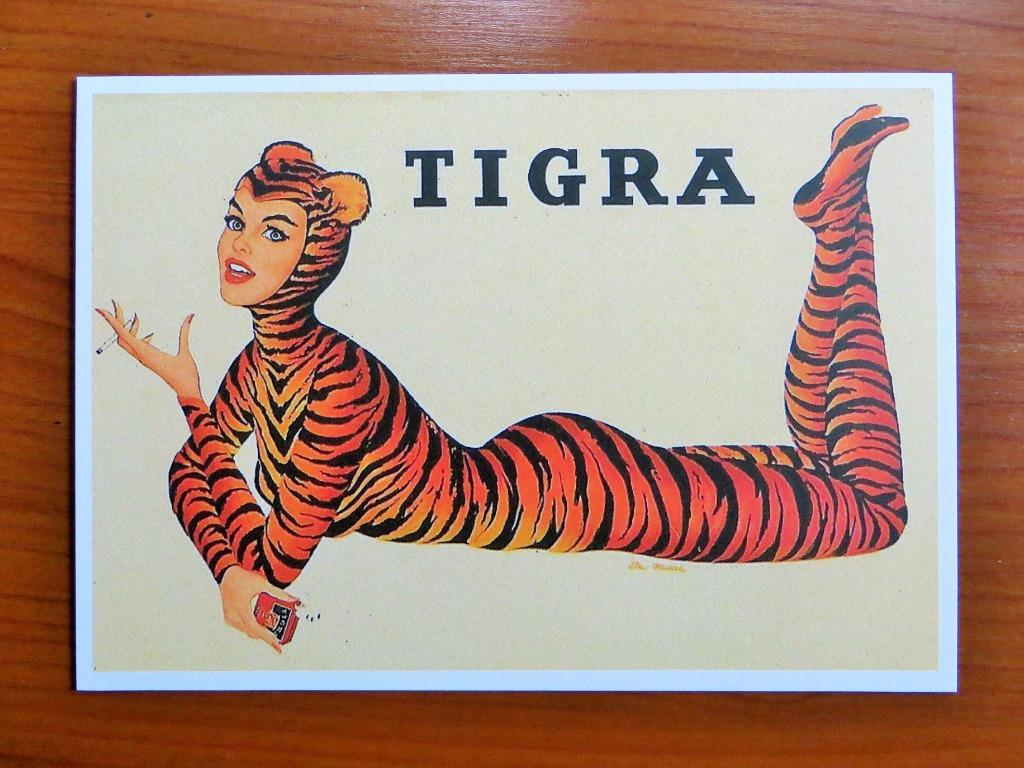 Carte postale Tigra girl, Collections, Articles de fumeurs, Briquets & Boîtes d'allumettes, Enlèvement ou Envoi, Comme neuf