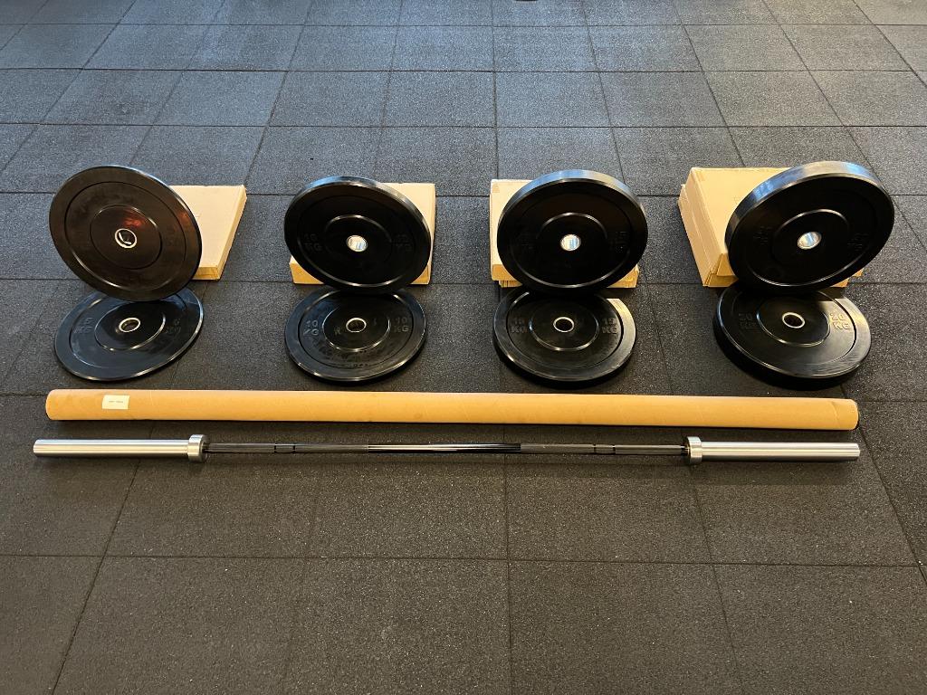 Olympische halterset 110kg / bumperplates / gewichten, Sport en Fitness, Fitnessmaterialen, Ophalen, Nieuw, Benen, Halterset