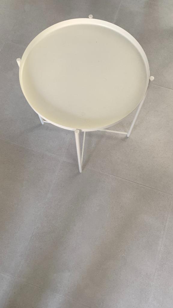 IKEA "Gladom" tafeltje, Minder dan 55 cm, Metaal of Aluminium, Rond, Zo goed als nieuw