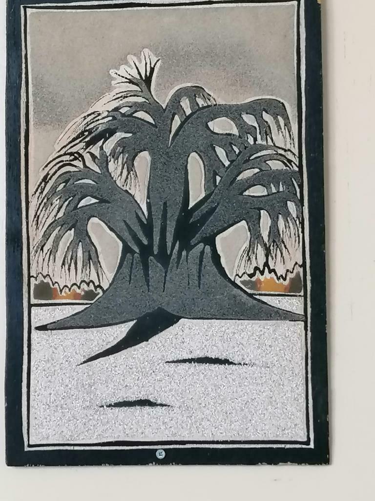 Mooie baobab korrel zand schilderij met verschillende kleure, Ophalen