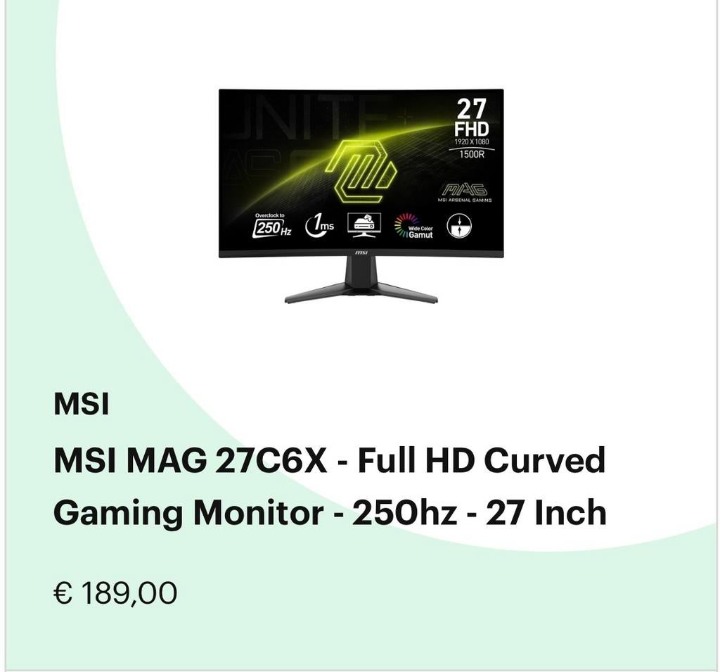 MSI 250hz monitor Gaming PC, Gaming, Autres types, HDMI, MSI