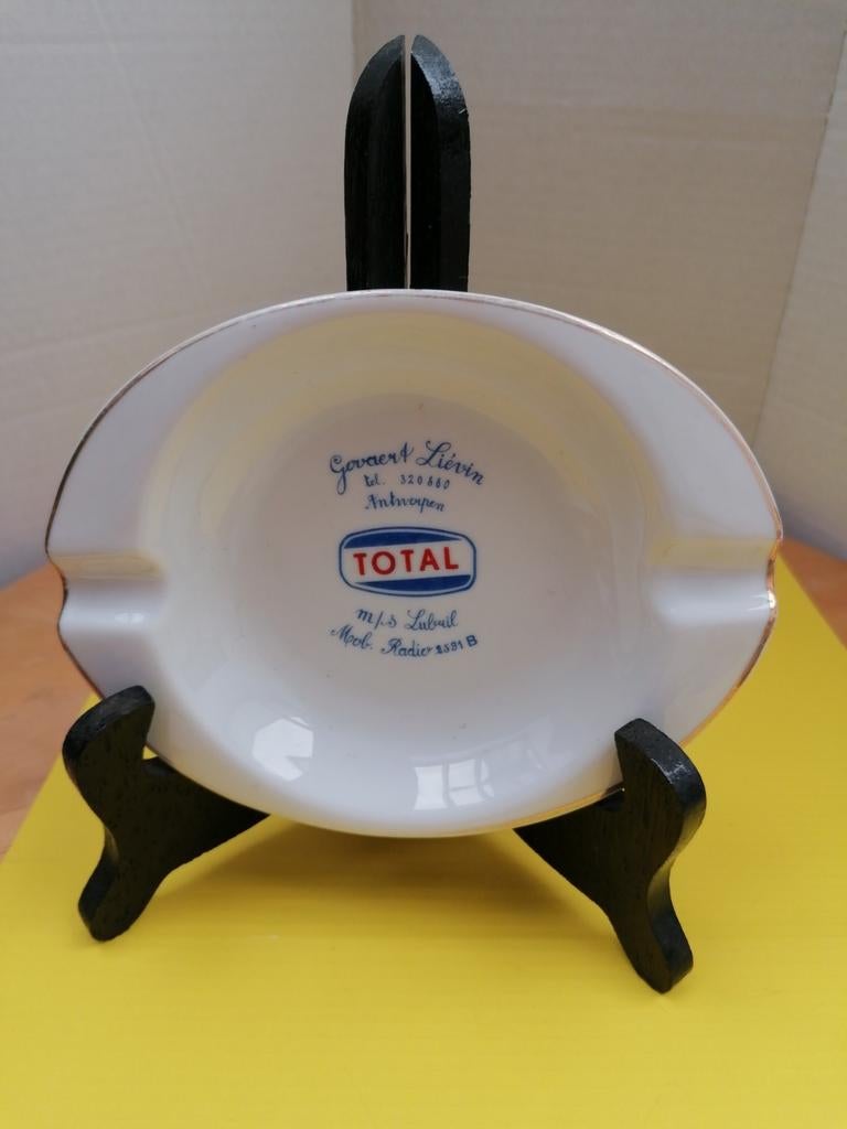 Oude asbak TOTAL. Vintage. Bieden vanaf €3., Verzamelen, Ophalen of Verzenden, Gebruikt