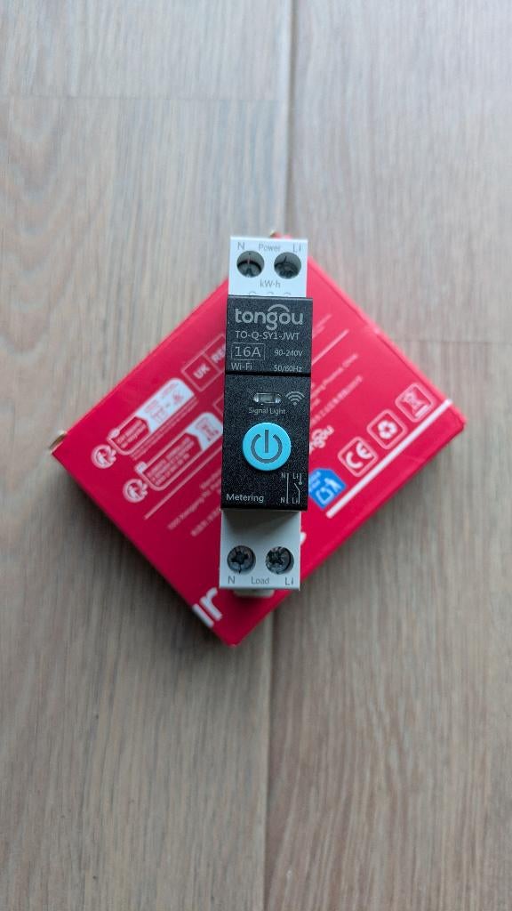 Interrupteur intelligent WiFi 1P+N (16A)(compteur energie), Bricolage & Construction, Enlèvement, Comme neuf