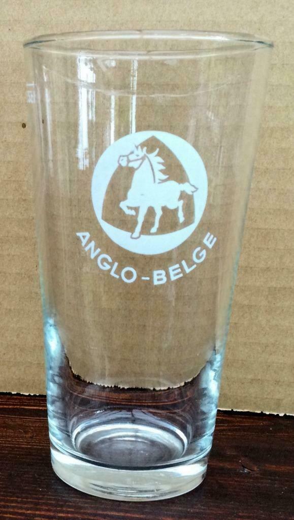 bier brouwerij glas Anglo Belge Zulte paard 33cl wite tekst, Enlèvement ou Envoi, Comme neuf
