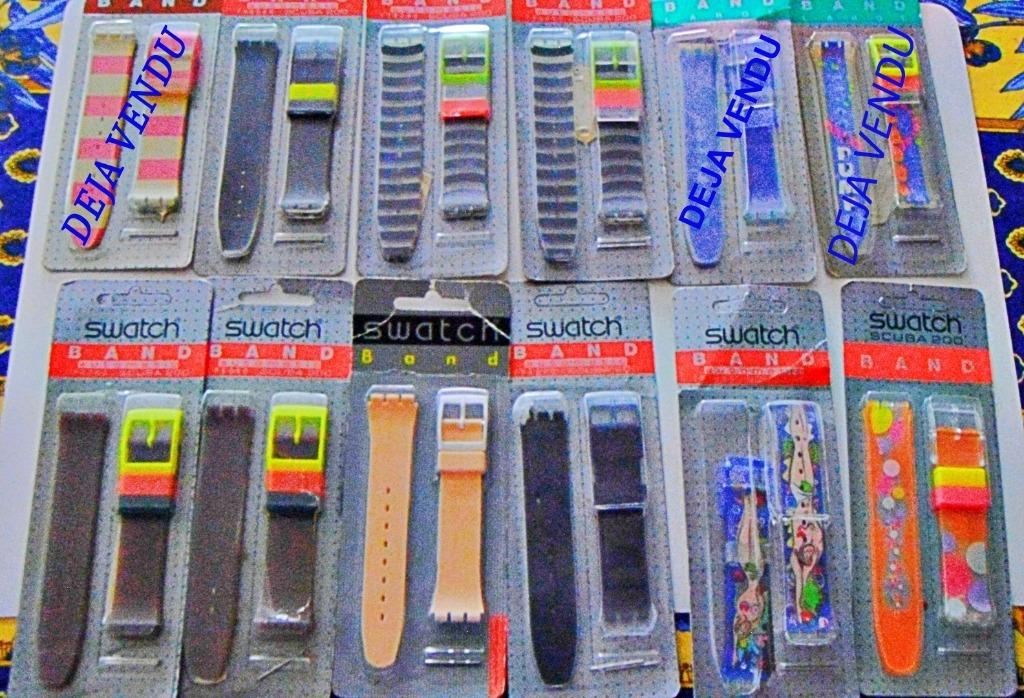 Bracelet Swatch vintage de 17 mm sous blister NEUF, Ophalen of Verzenden, Nieuw, Overige kleuren, Kunststof of Plastic