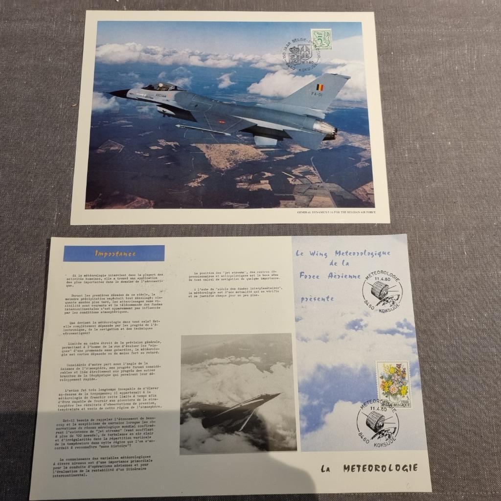 F16 foto en documentatie met eerste dag afstempeling, Postzegels en Munten, Luchtvaart, Met stempel, Verzenden, Gestempeld
