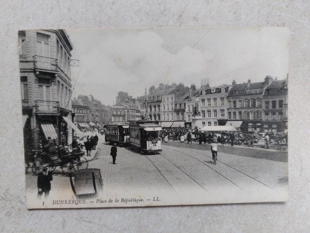 oude niet gelopen postkaart Duinkerke (tram), Envoi