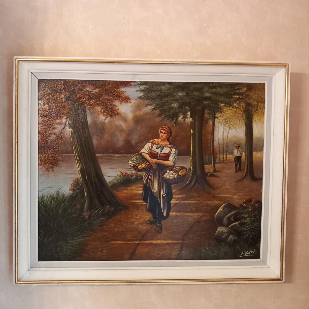 Tableau signée peinture à l'huile automne, Enlèvement