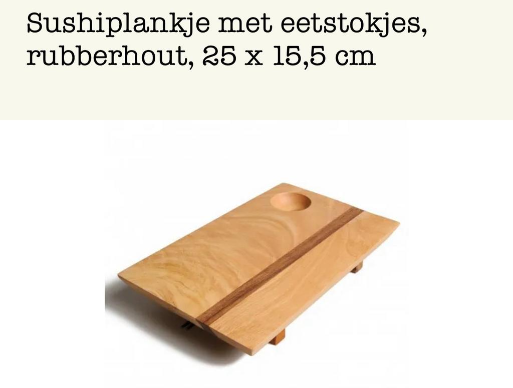 Sushi plankje met eetstokjes NIEUW 25x15,5x4,5cm, Ophalen, Nieuw