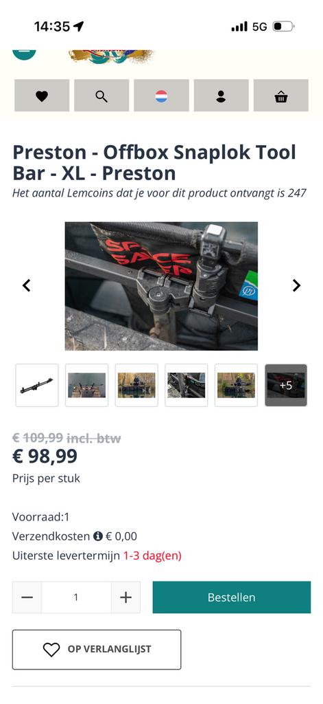 Preston snapbar xl, Ophalen, Zo goed als nieuw