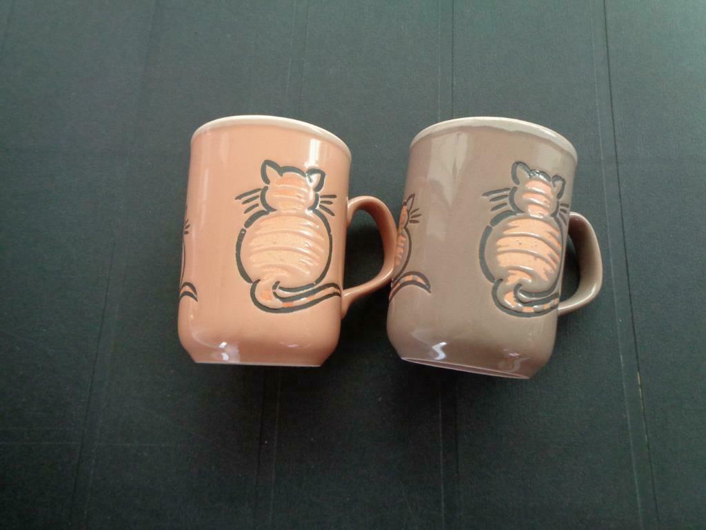2 jolies tasses déco chat., Enlèvement ou Envoi, Comme neuf, Autres styles, Tasse(s) et/ou soucoupe(s)