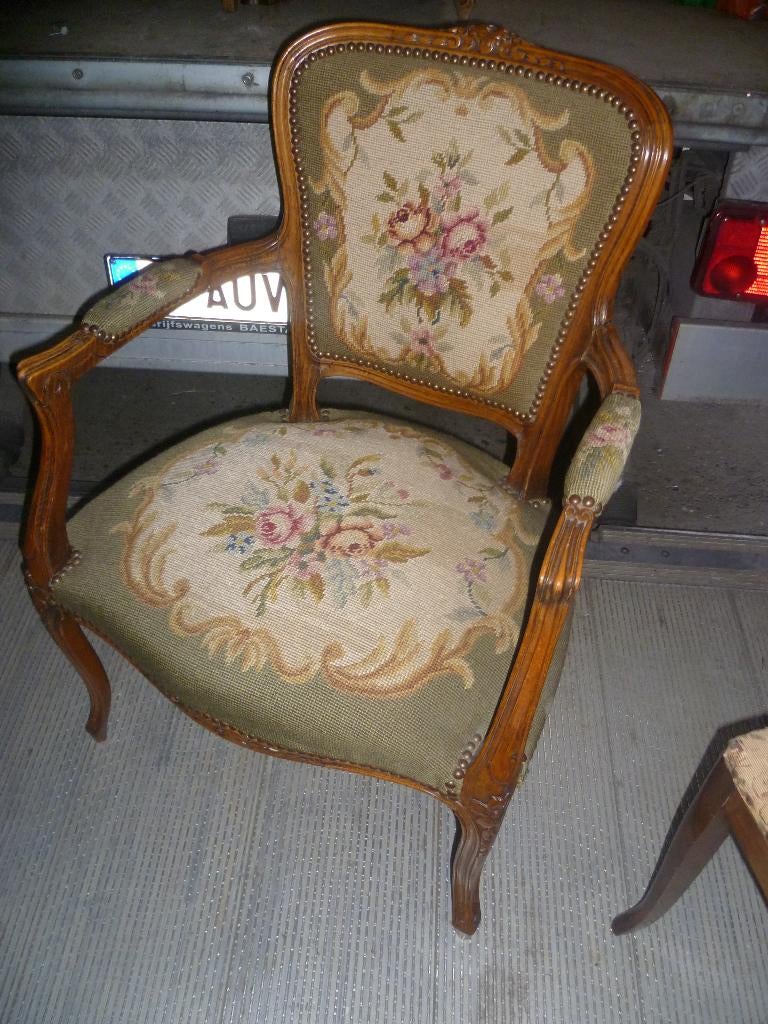 LOUIS XV ZETEL MET GOBELIN, Ophalen of Verzenden