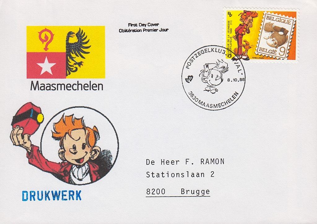 1988 - BELGIË - Jeugdfilatelie [Y&T 2302] + MAASMECHELEN, Postzegels en Munten, Postzegels | Europa | België, Gestempeld, 1e dag stempel