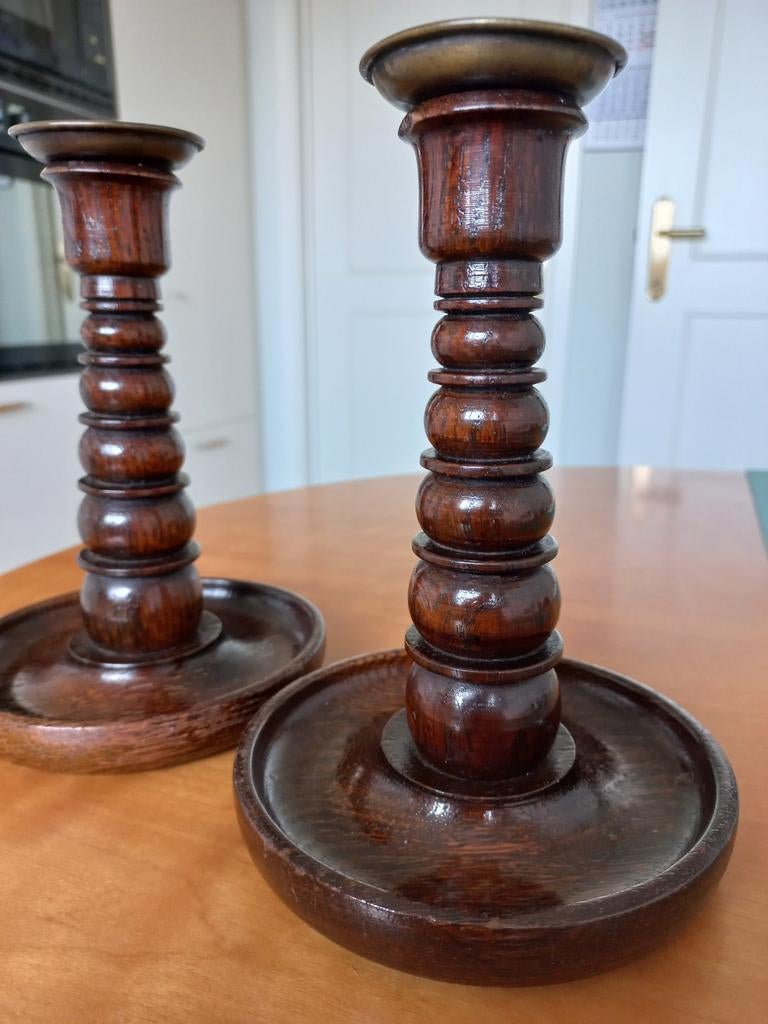 Antieke houten kandelaars., Enlèvement ou Envoi