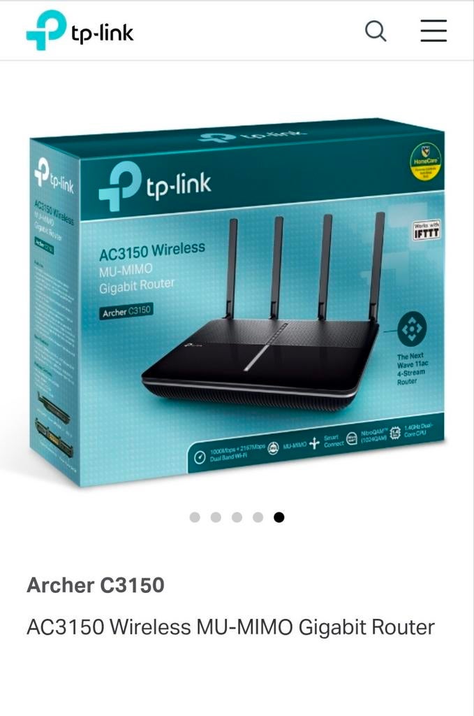 TP-Link Archer C3150 Wireless AC3150 Gbit dual-band router, Ophalen, Zo goed als nieuw