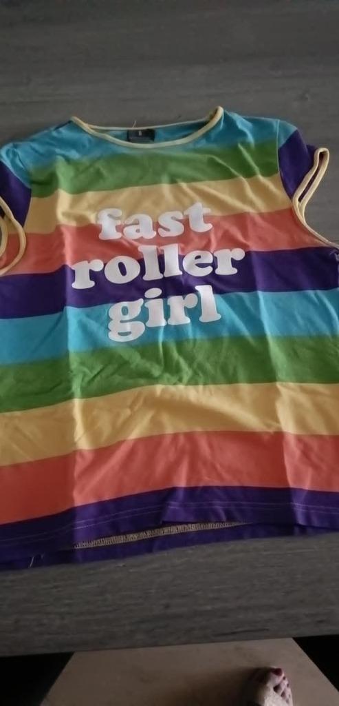 Regenboog T- shirt, Kleding | Dames, Maat 42/44 (L), Ophalen of Verzenden, Korte mouw, Gedragen
