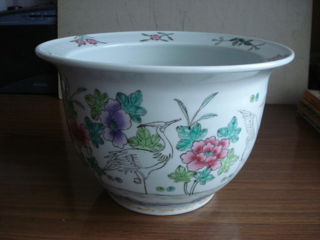 INSERT DECORATIF POUR POT DE FLEUR AVEC SOUCOUPE, Jardin & Terrasse, Enlèvement, Comme neuf, Rond, Poterie