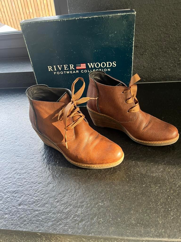 Enkellaarsjes leder met sleehak river woods, Enlèvement, Boots et Botinnes, Porté, Autres couleurs