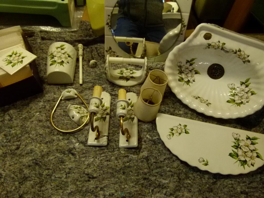 vintage set Porcelaine de Paris wastafel lavabo, Ophalen, Huis en Inrichting