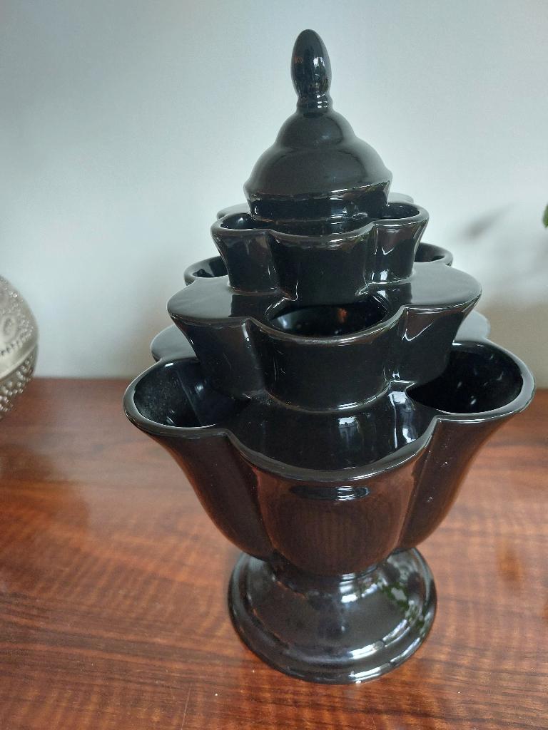 vase noir 30 cm avec 9 ouvertures, Moins de 50 cm, Poterie ou Porcelaine, Comme neuf, Enlèvement