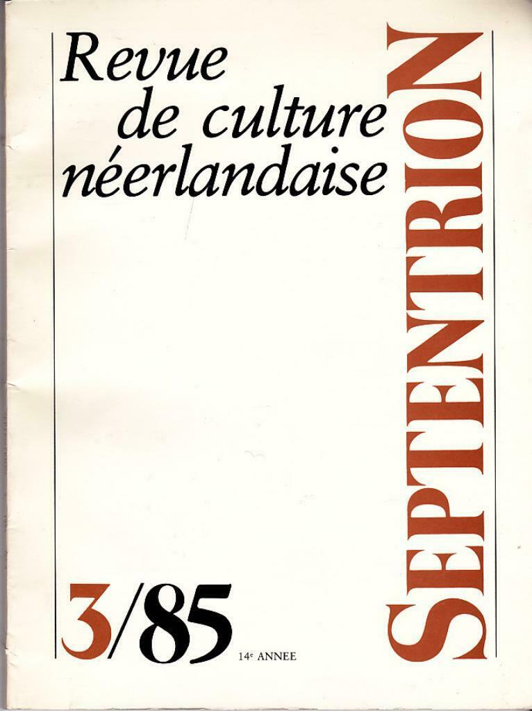 Septentrion. Revue de culture néerlandaise 3/85., Enlèvement ou Envoi, Neuf, Autres types