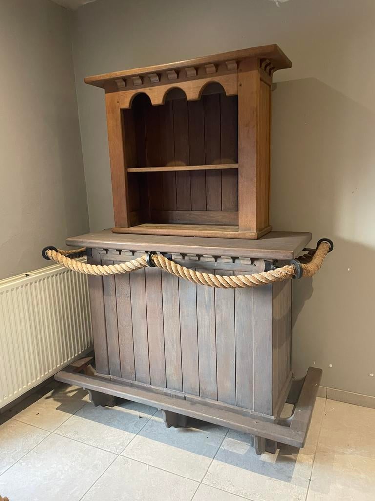 Eiken bar, Enlèvement, Utilisé, Y compris les chaises de bar