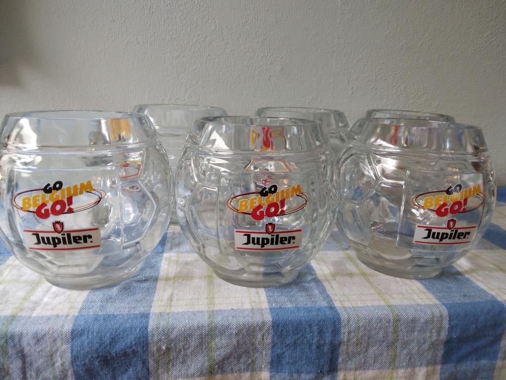 6 JUPILER GO BELGIUM GO glazen voor 5€, Collections, Enlèvement, Comme neuf