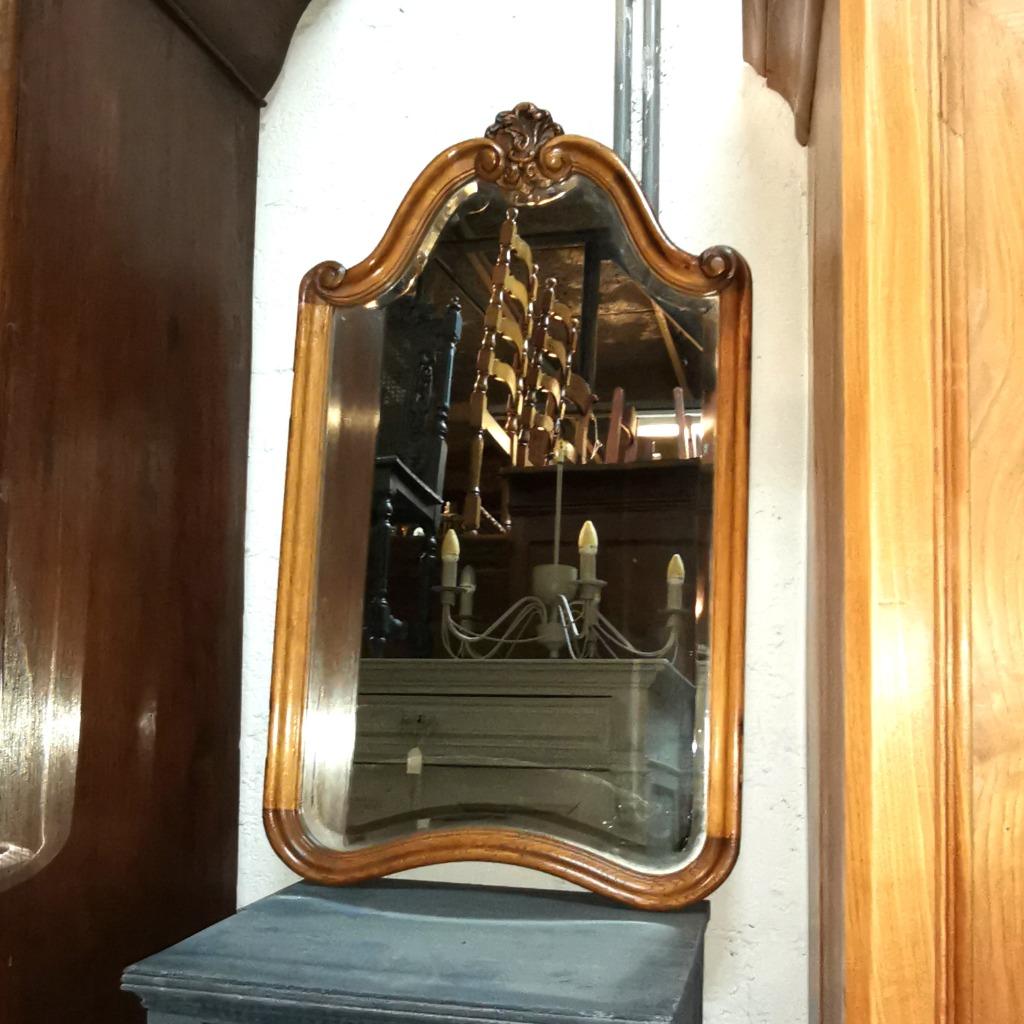 Ancien miroir Louis XV étroit en chêne H 86 L 49, Enlèvement, Autres formes, Moins de 50 cm, Moins de 100 cm