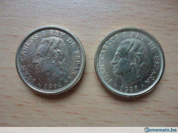 2 munten van 100 peseta's Spanje 1994 en 1995 super staat, Ophalen of Verzenden, Spanje