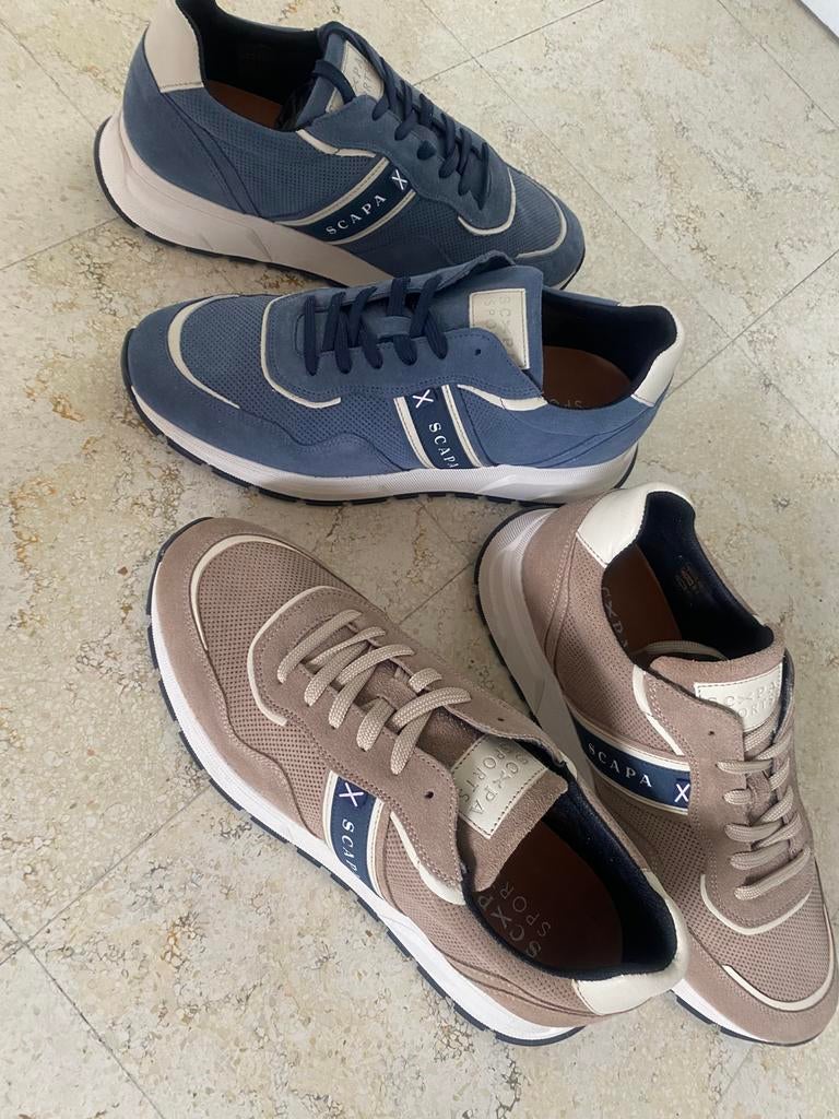 Scapa heren sneakers schoenen blauw, Verzenden, Zo goed als nieuw, Blauw, Sneakers