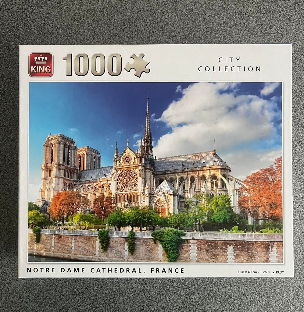 King - City collection puzzel - Notre Dame Parijs, Ophalen of Verzenden, 500 t/m 1500 stukjes, Legpuzzel