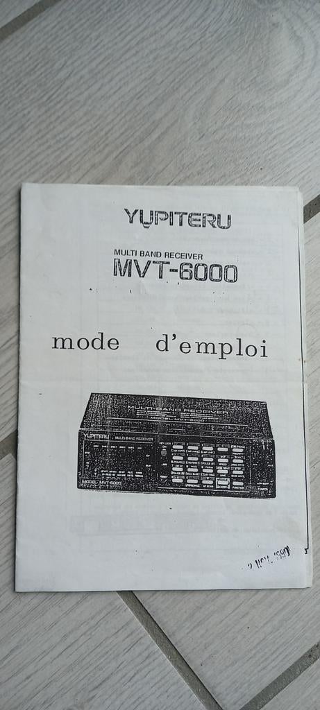 mode d'emploi scaner MULTI BANDE yupiteru MVT6000, Enlèvement ou Envoi