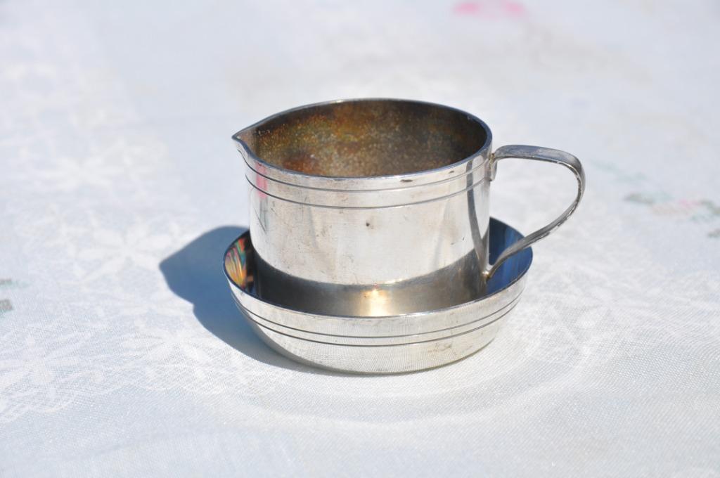 §  pot au lait et sucrier individuel metal argenté, Antiquités & Art, Enlèvement ou Envoi, Argent