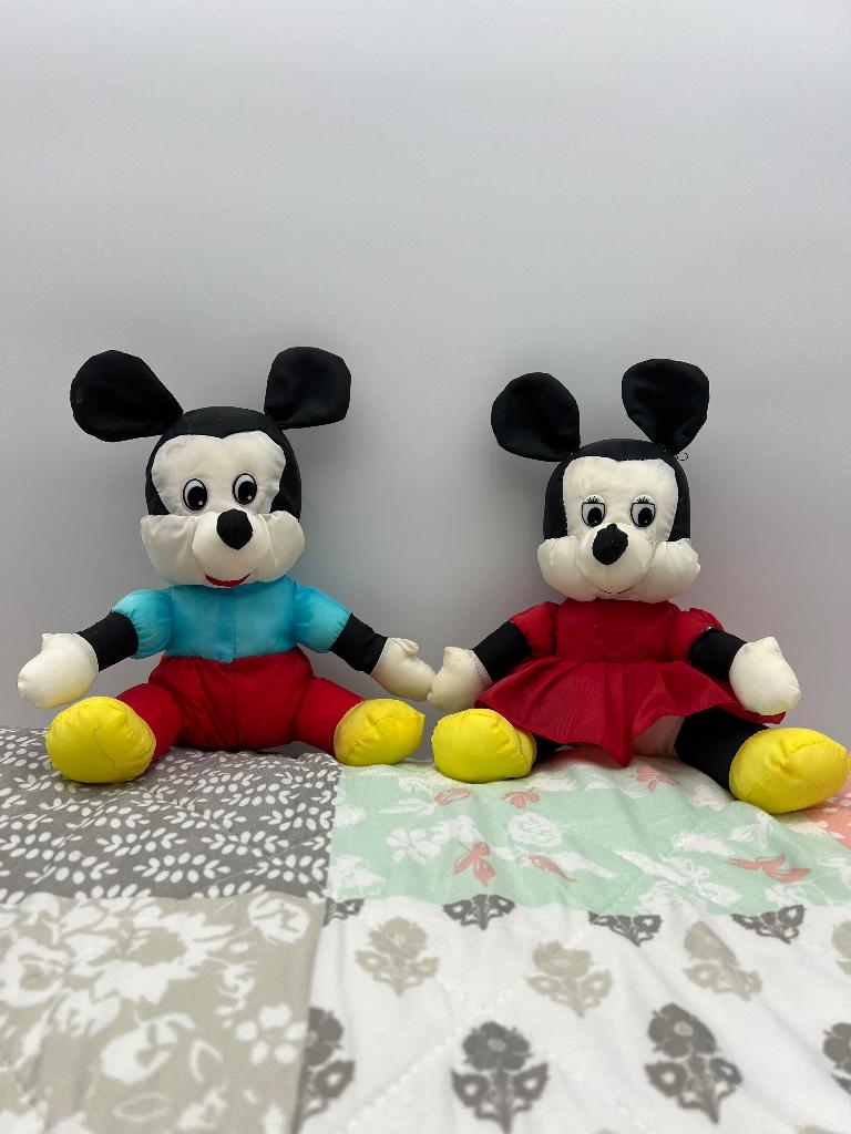 90s Ensemble de peluche de parachute Disney Mickey et Minnie, Enlèvement ou Envoi, Mickey Mouse, Utilisé, Peluche