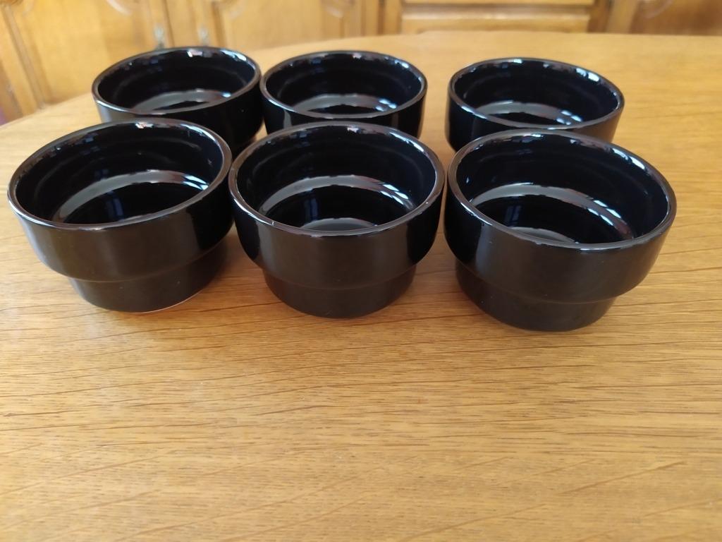 6 pots noirs en céramique - D 8,5 cm H 6 cm, Enlèvement ou Envoi